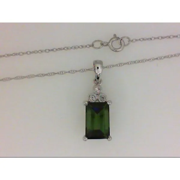 14K White Gold Green Tourmaline Pendant Chipper's Jewelry Bonney Lake, WA