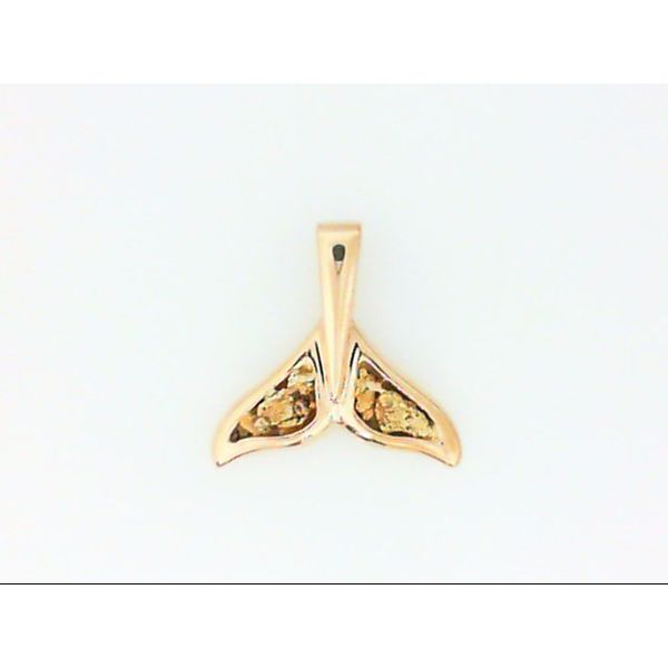 14K Yellow Gold Natural Gold Nugget Whale Tail Pendant Image 2 Chipper's Jewelry Bonney Lake, WA