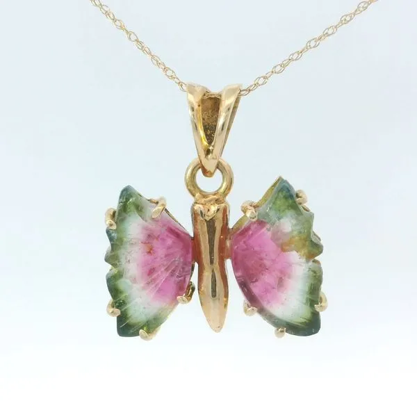 14K Yellow Gold Butterfly Pendant Image 2 Chipper's Jewelry Bonney Lake, WA