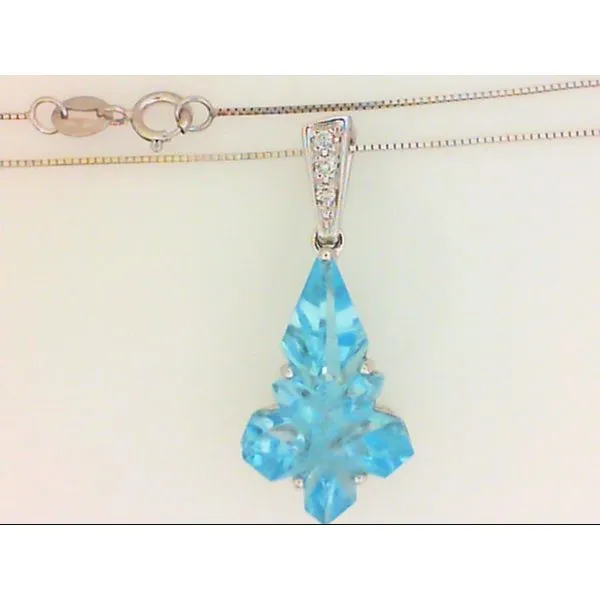 14K White Gold Fancy Cut Topaz Pendant Image 2 Chipper's Jewelry Bonney Lake, WA