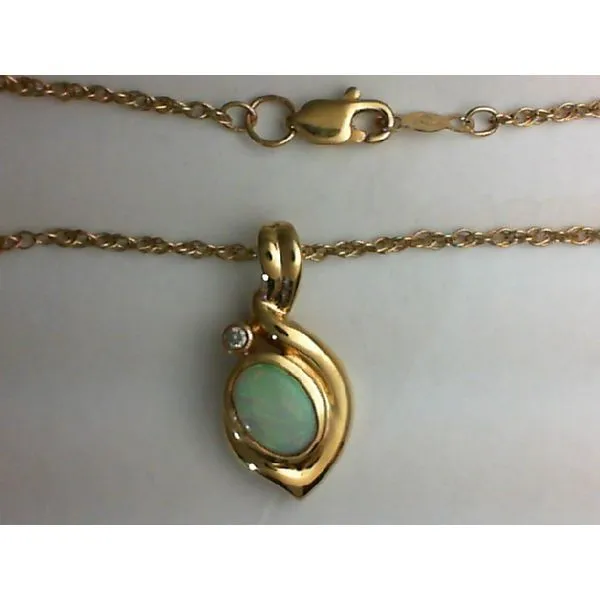 Opal & Diamond 18K Gold Pendant Chipper's Jewelry Bonney Lake, WA