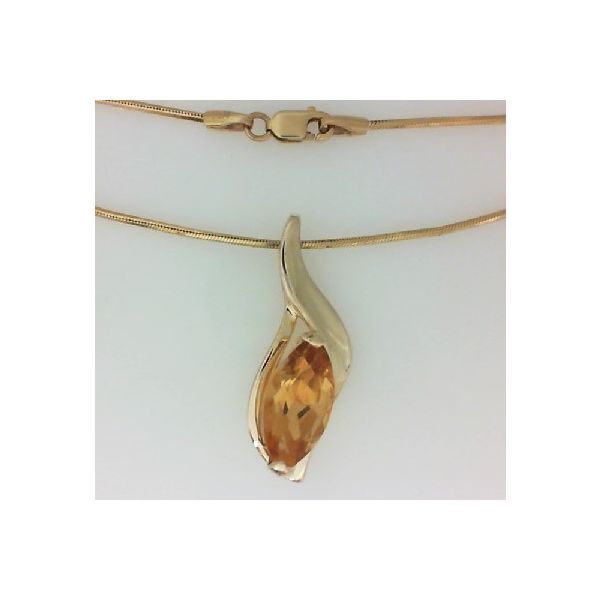 Citrine Marquise 14K Gold Pendant Chipper's Jewelry Bonney Lake, WA