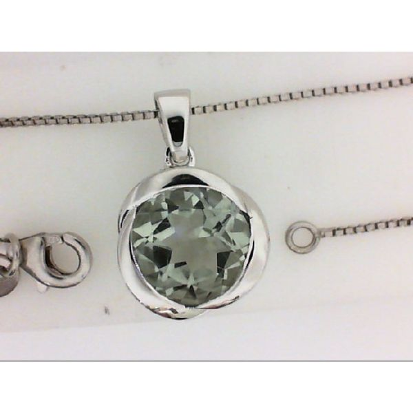 Sterling Silver Green Amethyst Pendant with Adjustable Box Chain Chipper's Jewelry Bonney Lake, WA
