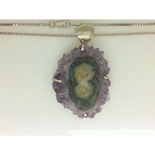 Sterling Silver Amethyst Selectile Pendant with 22" 925 Rhod Plated Box Chain Chipper's Jewelry Bonney Lake, WA