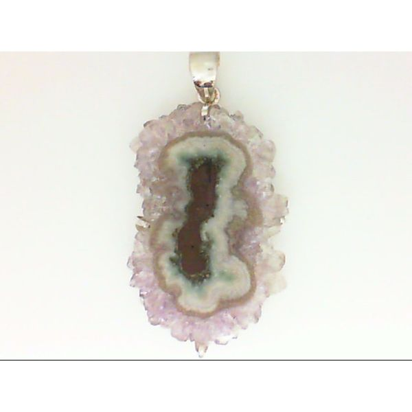 Sterling Silver Amethyst Selectile Pendant with 24" Silver Rhod Finished Box Chain Image 2 Chipper's Jewelry Bonney Lake, WA
