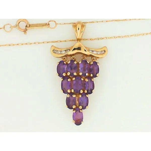 10K Yellow Gold Amethyst Cluster with 20" Chain Chipper's Jewelry Bonney Lake, WA
