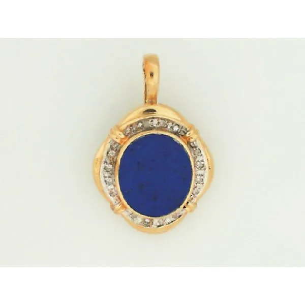 14K Yellow Gold Lapis and Diamond Pendant Chipper's Jewelry Bonney Lake, WA