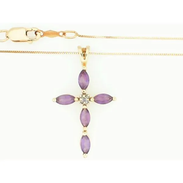 14K Yellow Gold Amethyst Cross Pendant Chipper's Jewelry Bonney Lake, WA