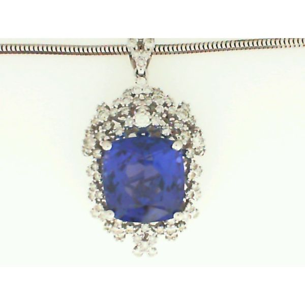 14K White Tanzanite & Diamond Pendant Chipper's Jewelry Bonney Lake, WA