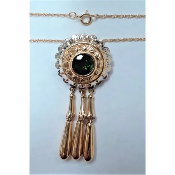 14kt Two-Tone Chrome Diopside Pendant Chipper's Jewelry Bonney Lake, WA