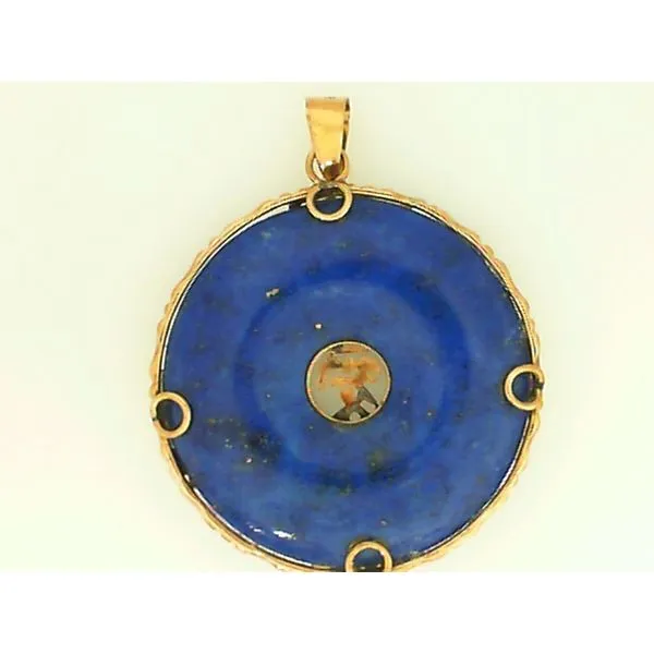 14K Yellow Gold Lapis Lazuli Pendant Image 4 Chipper's Jewelry Bonney Lake, WA