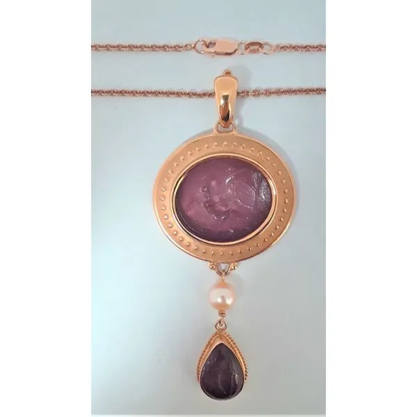 14K Rose Gold Purple Intaglio Pendant Chipper's Jewelry Bonney Lake, WA