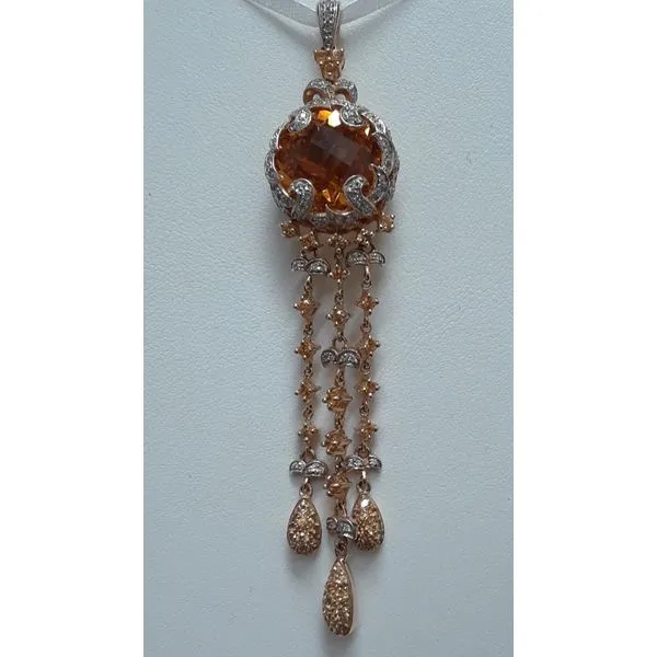 14Kt Yellow Gold Citrine & Diamond Pendant Chipper's Jewelry Bonney Lake, WA
