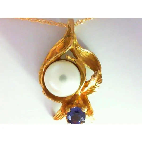 Akoya Cultured Pearl & Sapphire Pendant Chipper's Jewelry Bonney Lake, WA