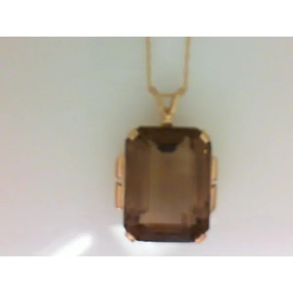 14K Yellow Gold Smokey Quartz Pendant with 18" Gold Filled Chain Chipper's Jewelry Bonney Lake, WA