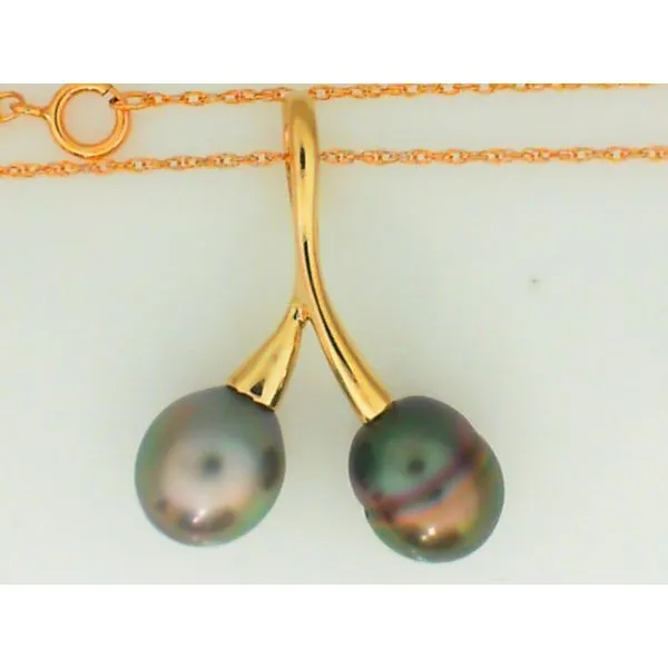 14KY Tahitian Pearls, Oval & Ringed, w/18