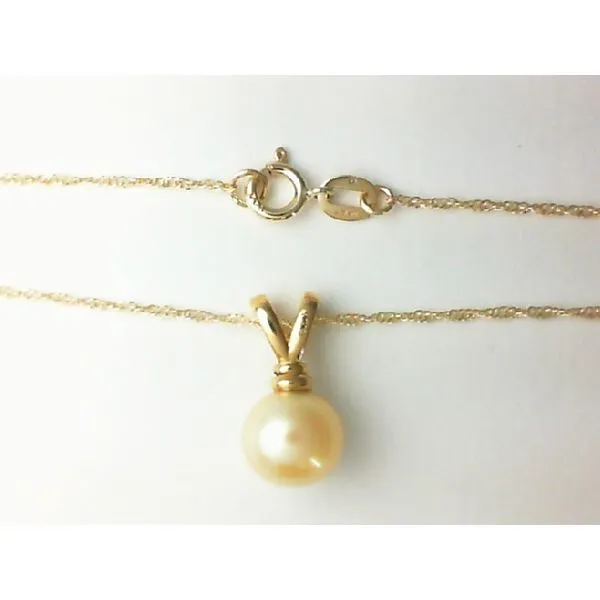 14K Yellow Gold Akoya Cultured Pearl Pendant Chipper's Jewelry Bonney Lake, WA