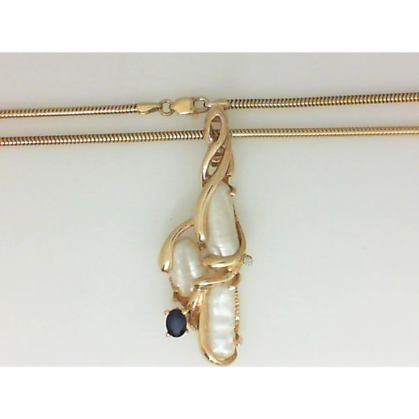 FW Biwa Cultured Pearls Sapphire Pendant Chipper's Jewelry Bonney Lake, WA