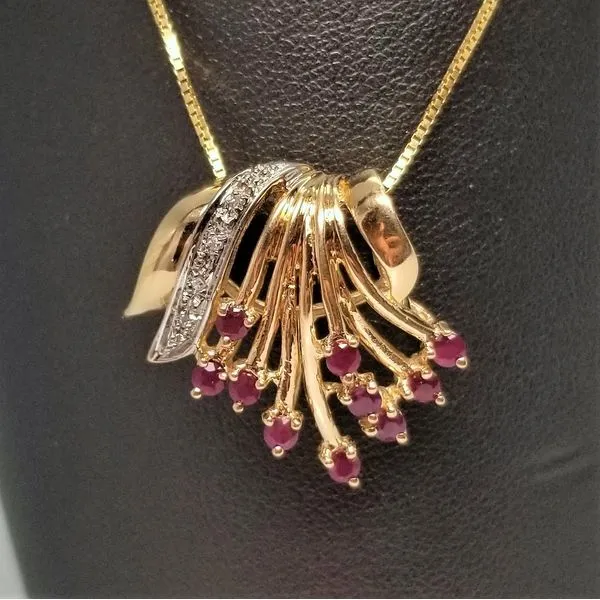 14kt Yellow Gold Ruby and Diamond Pendant Chipper's Jewelry Bonney Lake, WA