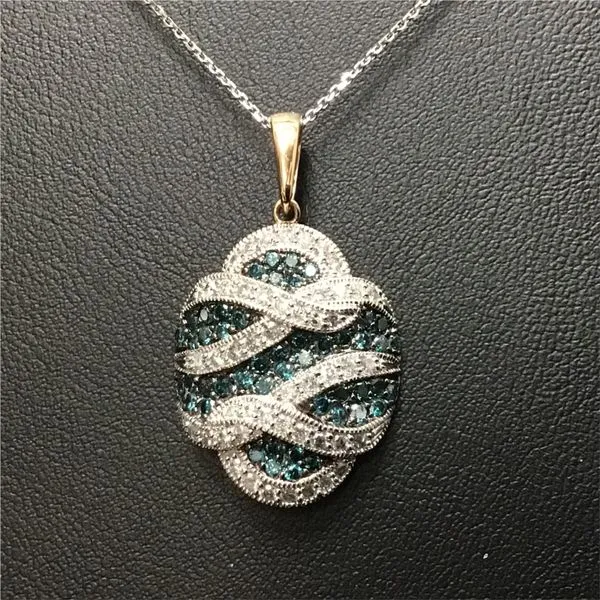 14KTT Treated Blue and White Diamond Pendant Chipper's Jewelry Bonney Lake, WA