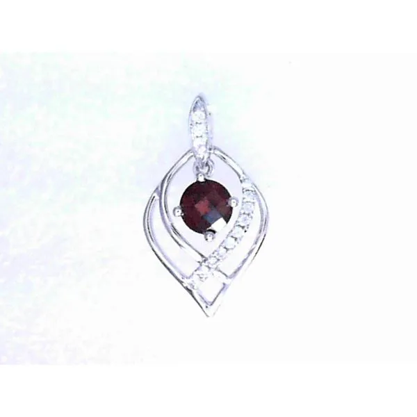 14K White Gold Garnet Pendant Image 2 Chipper's Jewelry Bonney Lake, WA