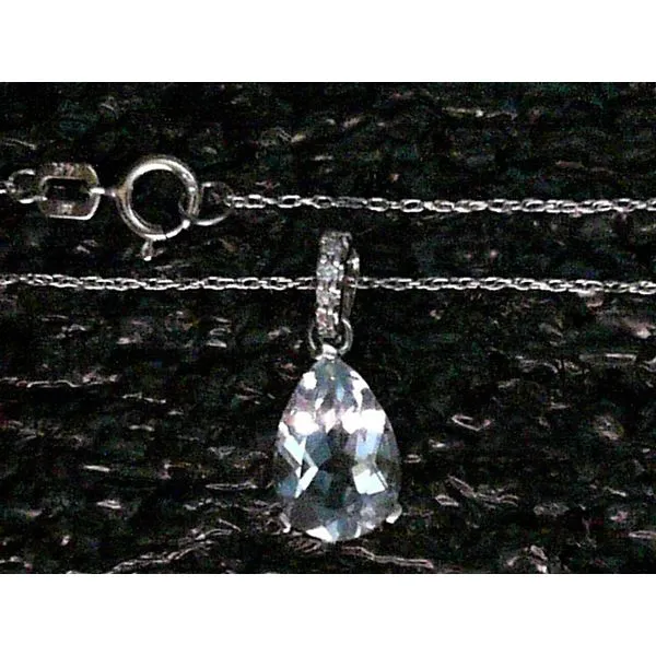 14K White Gold Aquamarine Pendant Chipper's Jewelry Bonney Lake, WA