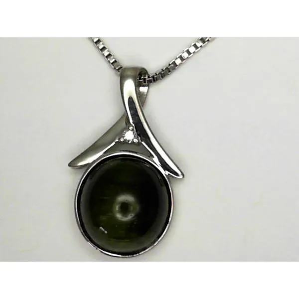 Sterling Silver Cat's Eye Tourmaline Pendant Image 3 Chipper's Jewelry Bonney Lake, WA