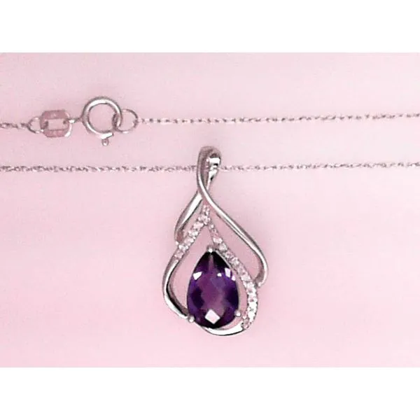 14K White Gold Amethyst Pear Pendant Chipper's Jewelry Bonney Lake, WA