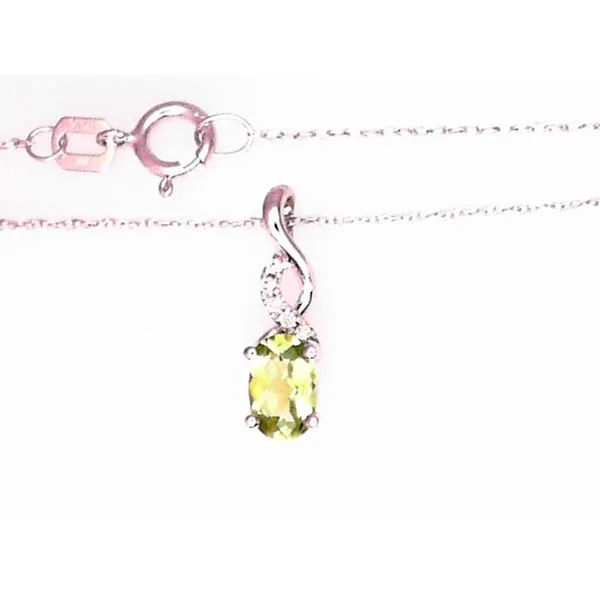 14K White Gold Peridot Oval Pendant Chipper's Jewelry Bonney Lake, WA