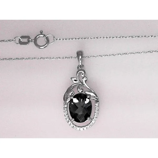 14K White Gold London Topaz Pendant Image 4 Chipper's Jewelry Bonney Lake, WA