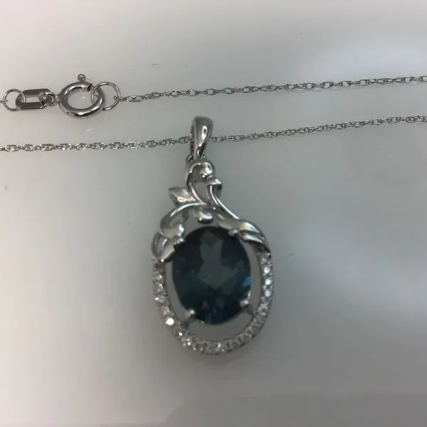 14K White Gold London Topaz Pendant Chipper's Jewelry Bonney Lake, WA