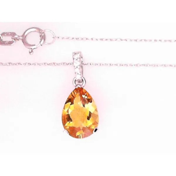 14K White Gold Citrine Pendant Chipper's Jewelry Bonney Lake, WA