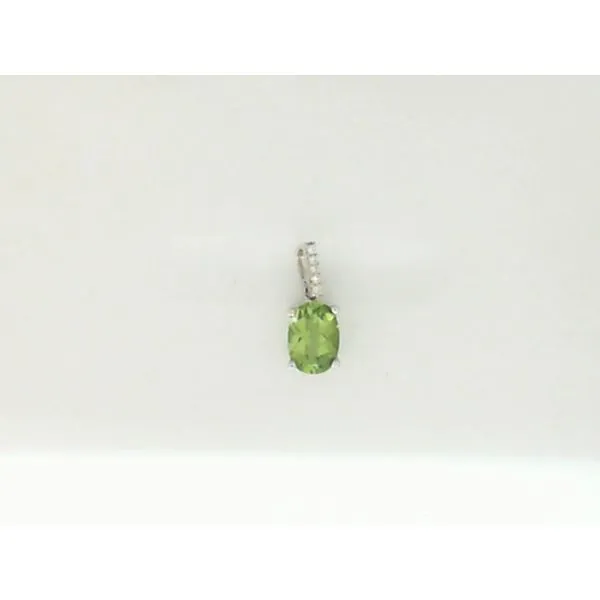 14K White Gold Peridot Pendant Image 2 Chipper's Jewelry Bonney Lake, WA