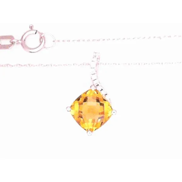 14K White Gold Citrine Pendant Chipper's Jewelry Bonney Lake, WA