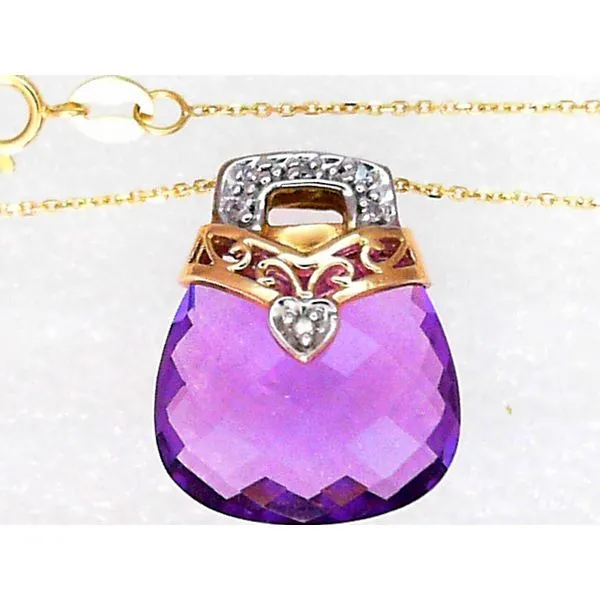 14K Yellow Gold Amethyst Pendant Image 3 Chipper's Jewelry Bonney Lake, WA