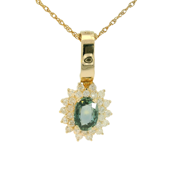 Sapphire & Diamond Pendant in 14Kt Yellow Gold Chipper's Jewelry Bonney Lake, WA