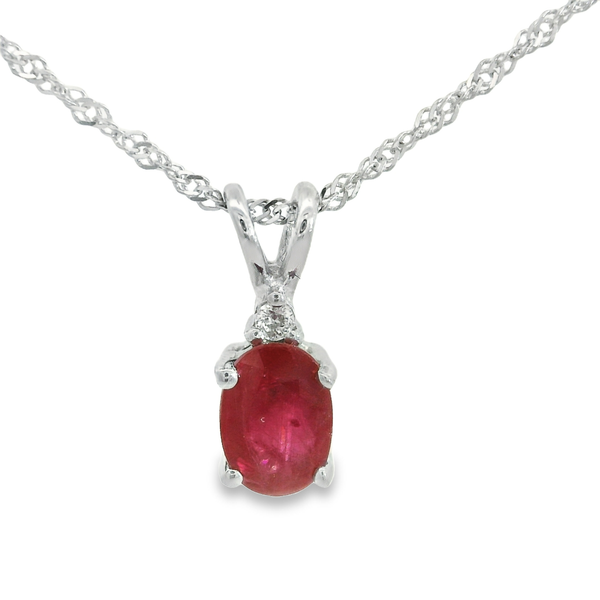 14K White Gold Oval Ruby Pendant Chipper's Jewelry Bonney Lake, WA
