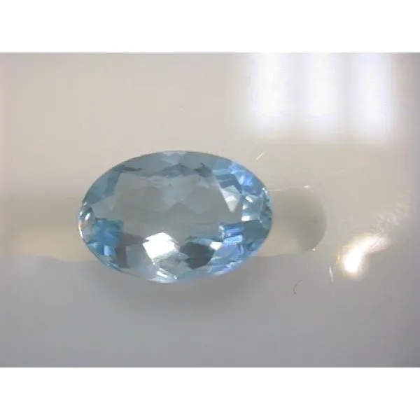 14K White Gold Oval Aquamarine 2.3ct Pendant with 3 Diamonds 0.027ctw on 18" 14K White Gold Singapore Chain 1.0mm Image 2 Chipper's Jewelry Bonney Lake, WA