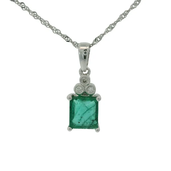 14Kt White Gold Emerald Pendant Chipper's Jewelry Bonney Lake, WA