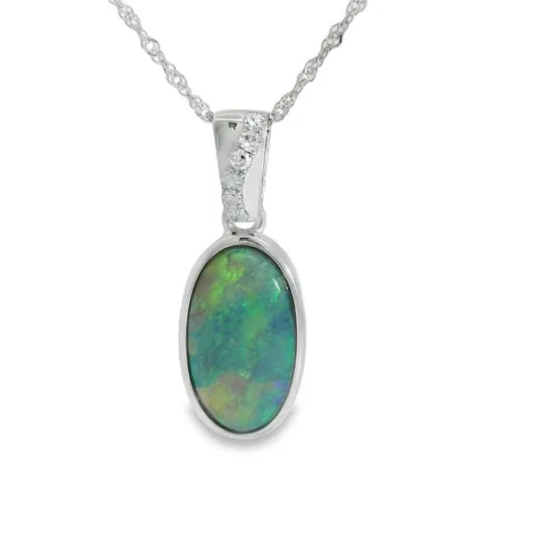14K White Gold Opal Pendant Chipper's Jewelry Bonney Lake, WA