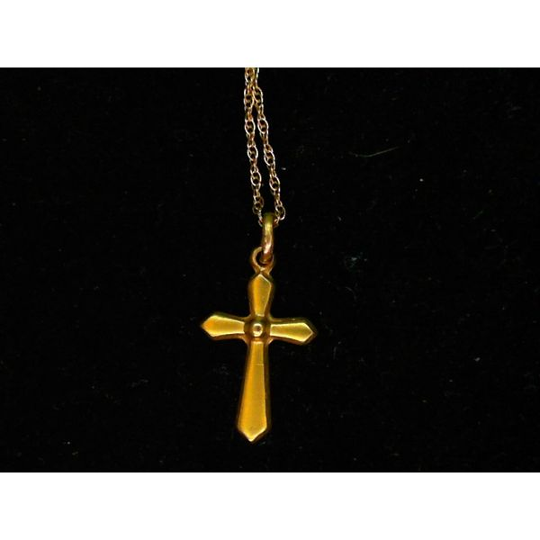 10K Yellow Gold Cross with 18" Gold Filled Chain Chipper's Jewelry Bonney Lake, WA