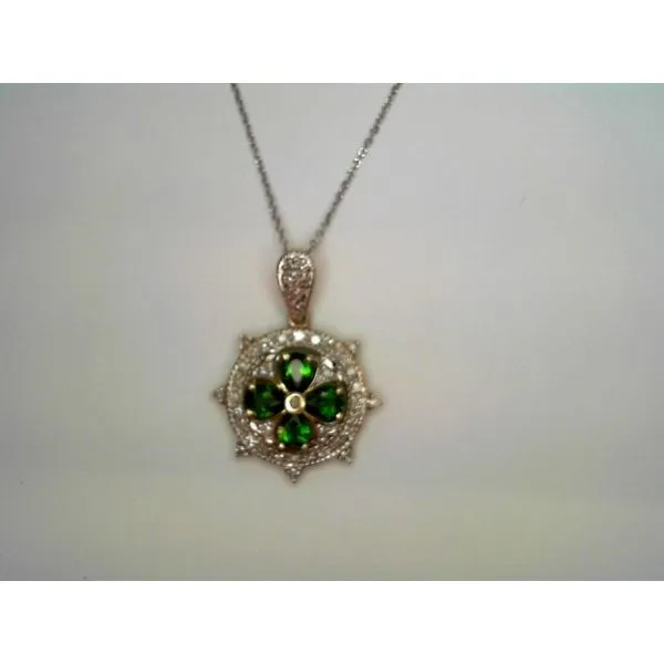 14K Yellow Gold Chrome Diopside and Diamond Pendant Chipper's Jewelry Bonney Lake, WA