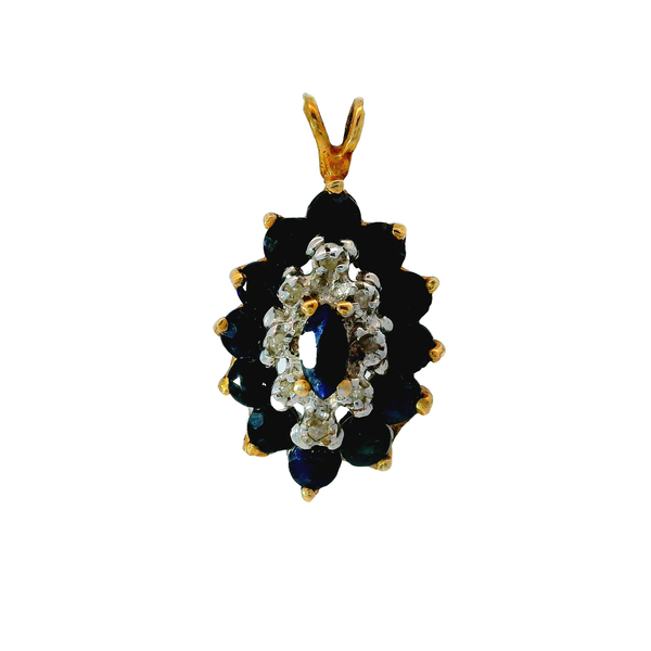 14Kt Yellow Gold Sapphire & Diamond Pendant with Gold-Filled Chain Image 2 Chipper's Jewelry Bonney Lake, WA