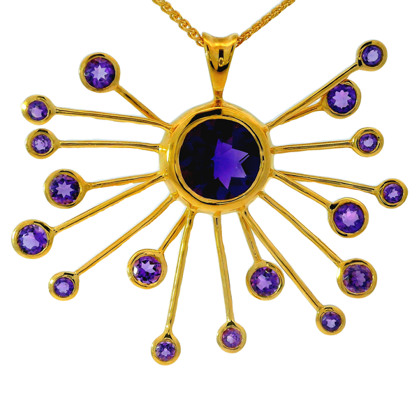 14Kt Yellow Gold Amethyst Pendant with Rope Chain Chipper's Jewelry Bonney Lake, WA