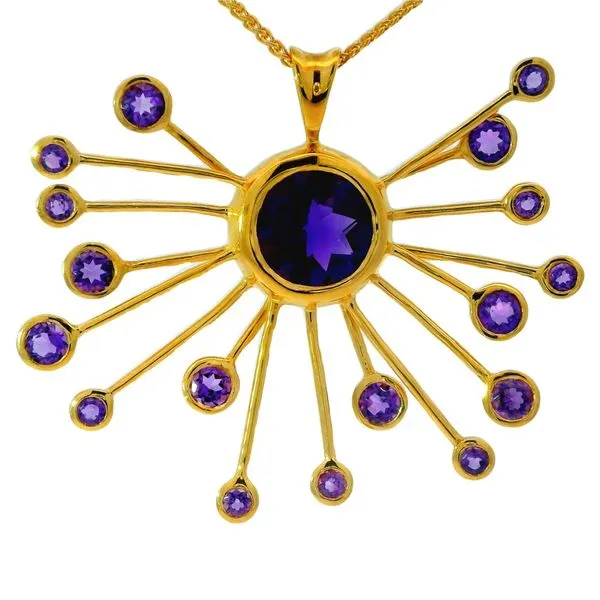 14K Yellow Gold Amethyst Pendant with Rope Chain Chipper's Jewelry Bonney Lake, WA