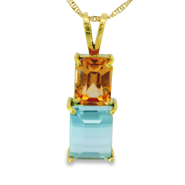 14K Yellow Gold Aquamarine Pendant Chipper's Jewelry Bonney Lake, WA