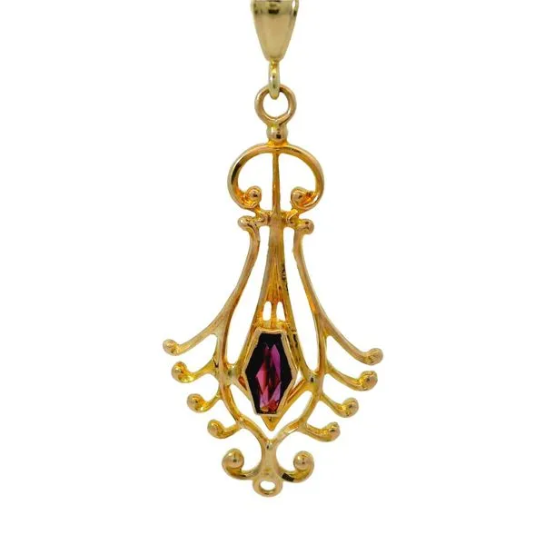 14K Yellow Gold Glass Pendant with 18" 14K Gold-Filled Chain Chipper's Jewelry Bonney Lake, WA