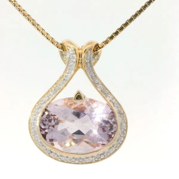 14Kt Yellow Gold Amethyst & Diamond Pendant Chipper's Jewelry Bonney Lake, WA