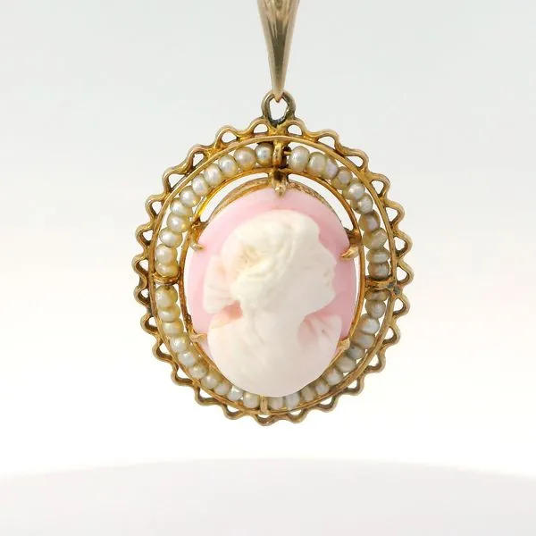 14K Yellow Gold Cameo Pendant with 18" Gold Filled Chain Chipper's Jewelry Bonney Lake, WA