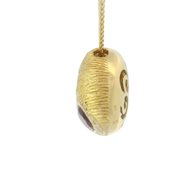 18K Yellow Gold Rubellite/Diamond Tourmaline Heart Pendant Image 3 Chipper's Jewelry Bonney Lake, WA